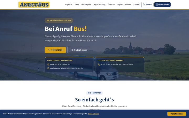 Screenshot of anrufbus-leer.de