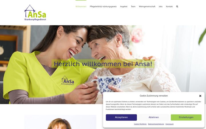 Screenshot von ansa-krankenpflege.de