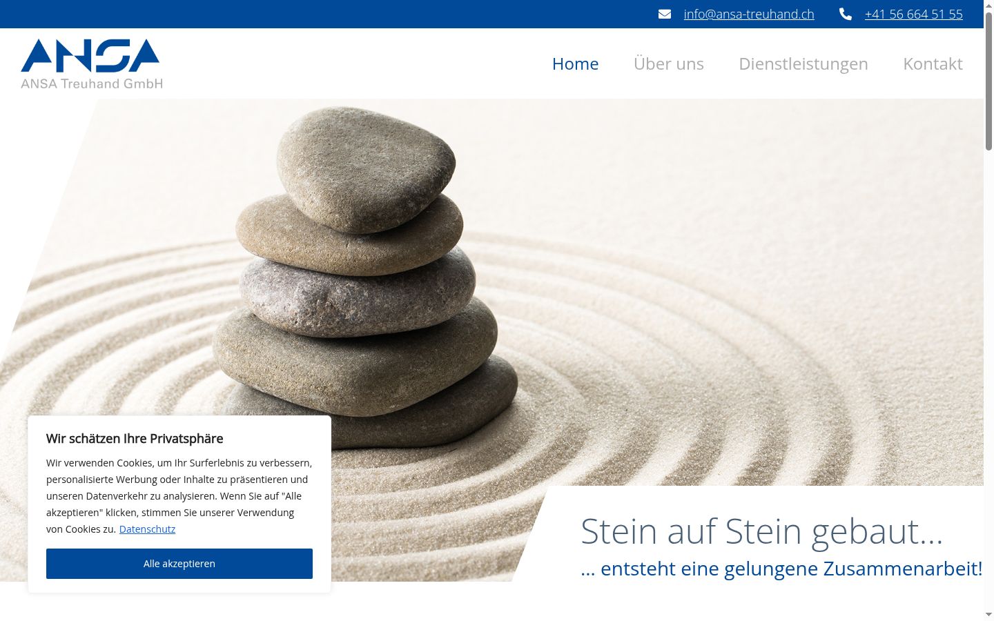 Screenshot des Einwilligungsbanners vor jeglicher Interaktion