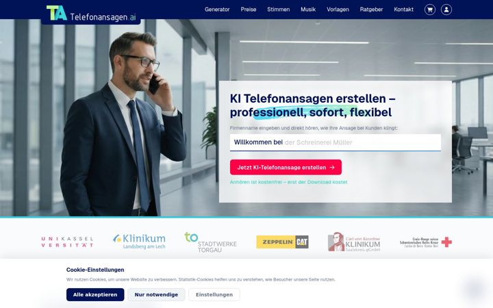 Screenshot of ansagen-discount.de