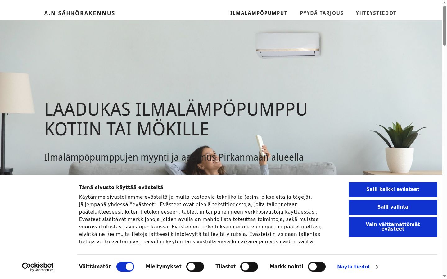 Screenshot of the consent banner shown before any interaction