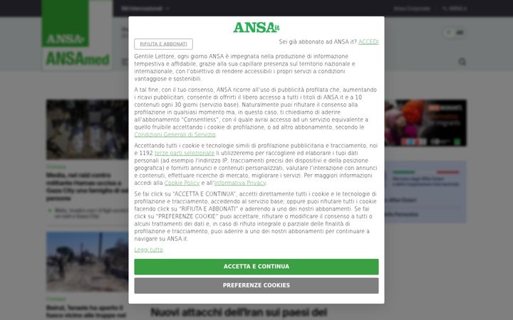 Captură de ecran a ansamed.info