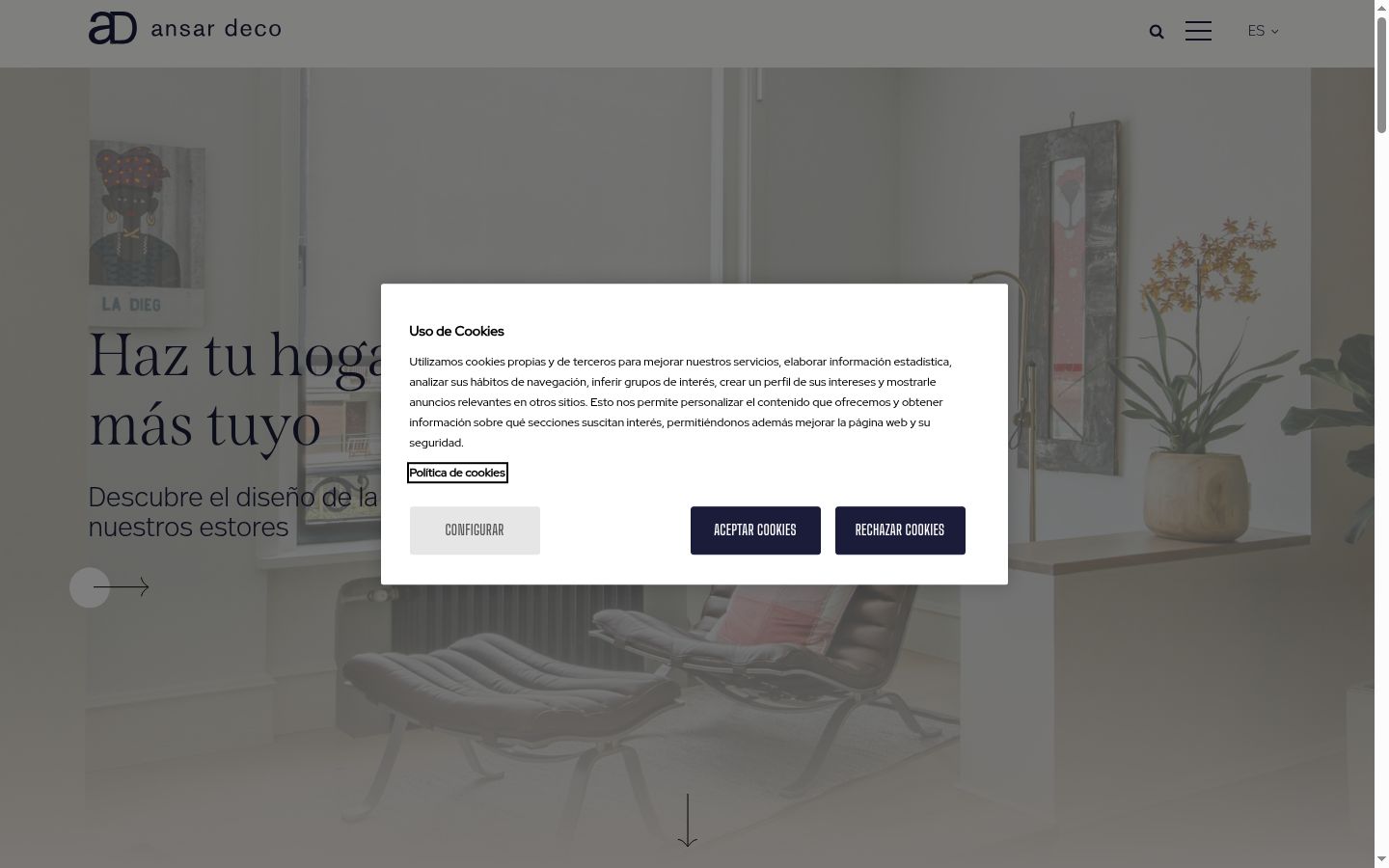 Screenshot of the consent banner shown before any interaction