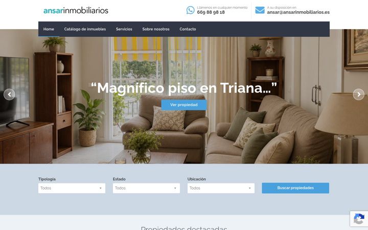 Skærmbillede af ansarinmobiliarios.es
