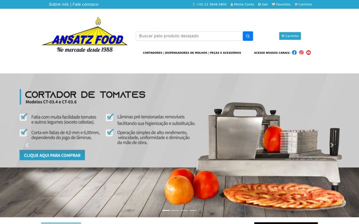 Skærmbillede af ansatzfood.com.br