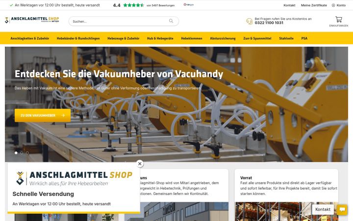 Screenshot of anschlagmittel-shop.de