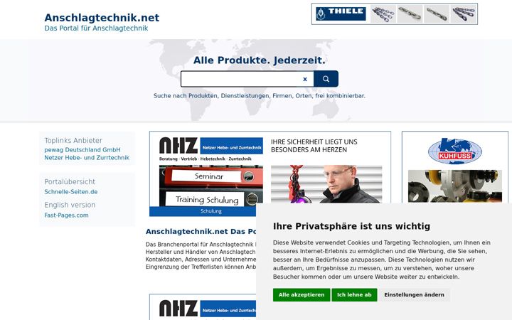 Screenshot of anschlagtechnik.net