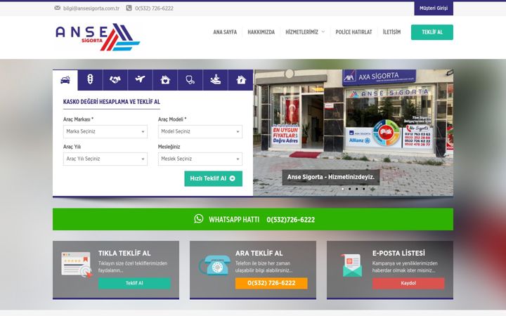 Screenshot of ansesigorta.com.tr