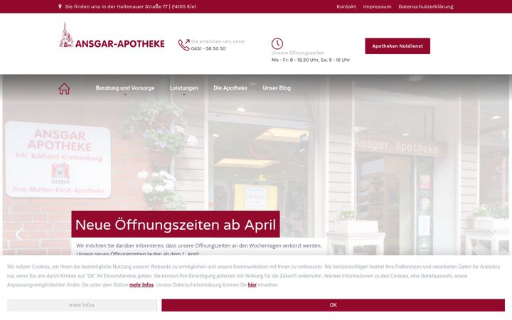 Screenshot of ansgar-apotheke.de