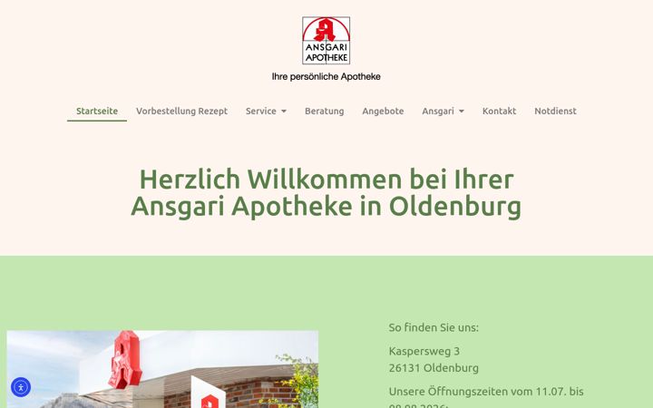 Screenshot ta' ansgari-apotheke.com