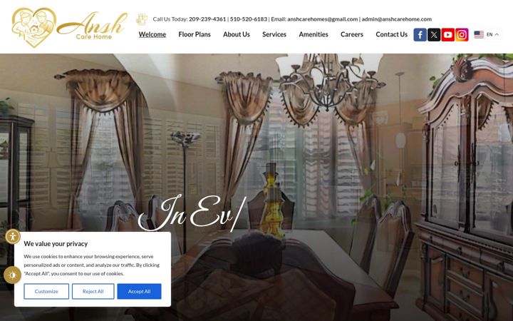 Screenshot von anshcarehome.com