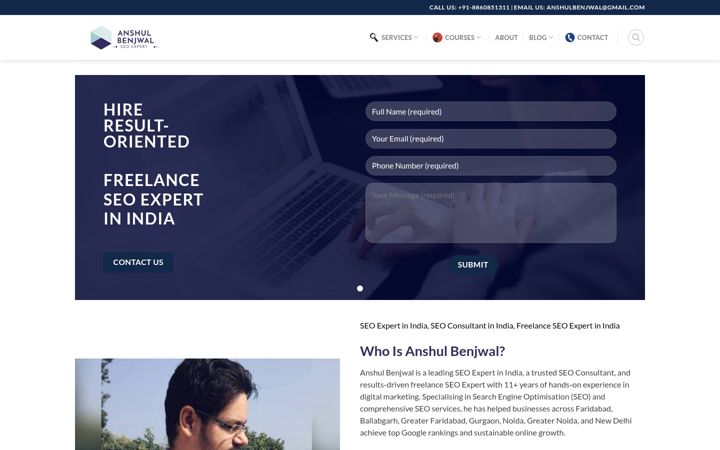 Screenshot von anshulbenjwal.com