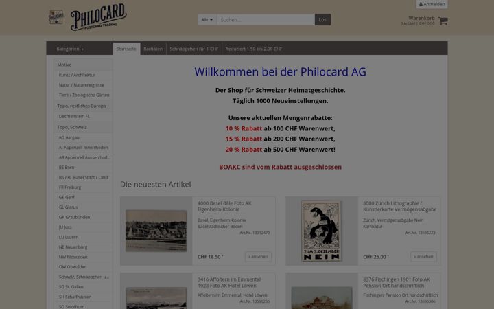 Screenshot von ansichtskarten-center.ch