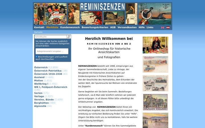 Screenshot of ansichtskarten-postcards.at