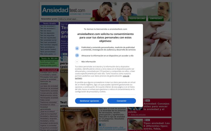 Screenshot of ansiedadtest.com