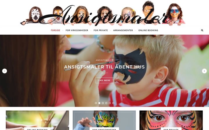 Screenshot of ansigtsmaler.dk