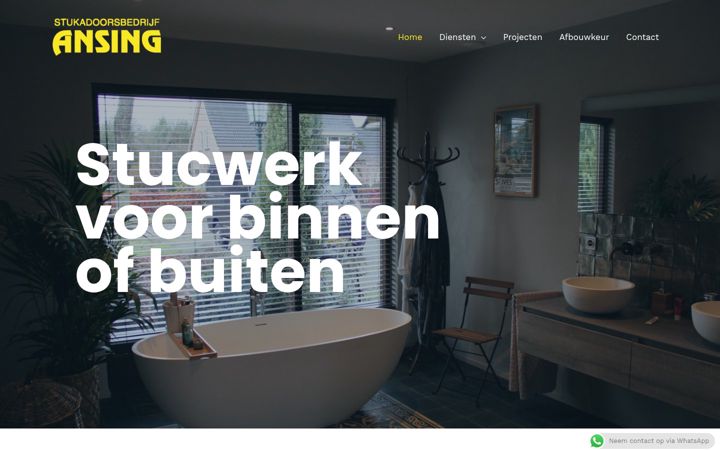 Kuvakaappaus sivustosta ansing-stukadoor.nl