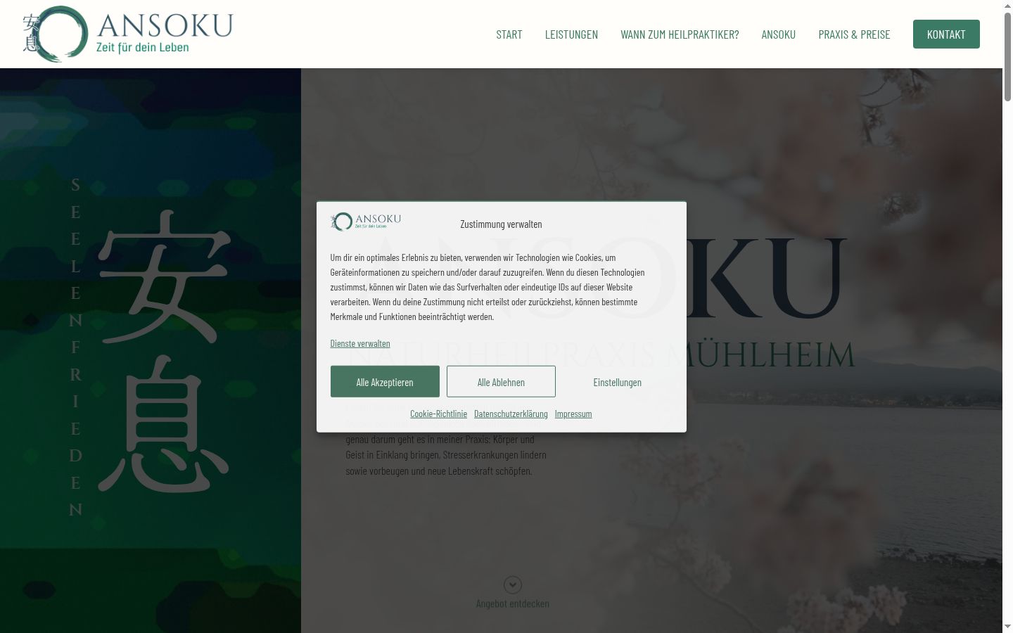 Snímek obrazovky baneru souhlasu zobrazeného před jakoukoli interakcí