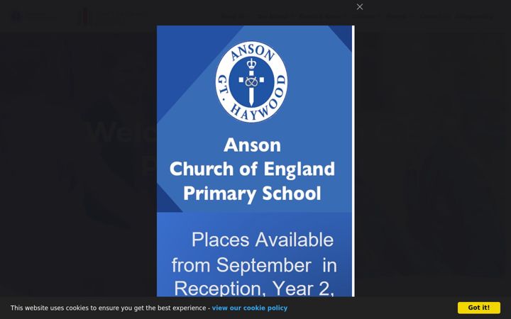 Screenshot of anson.staffs.sch.uk