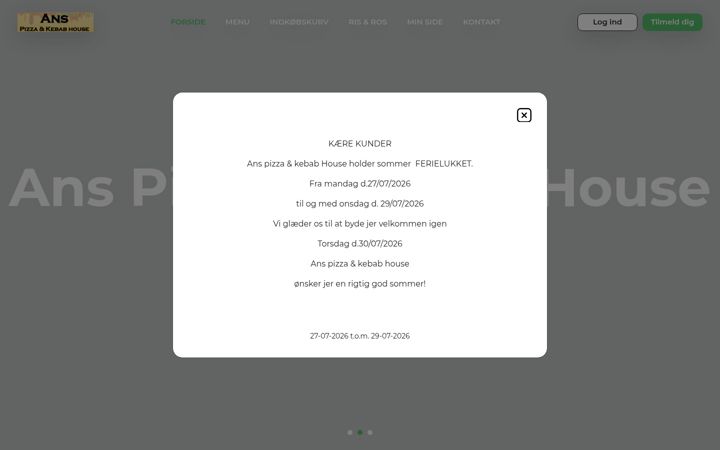Screenshot of anspizza.dk
