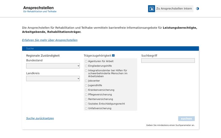 Screenshot of ansprechstellen.de