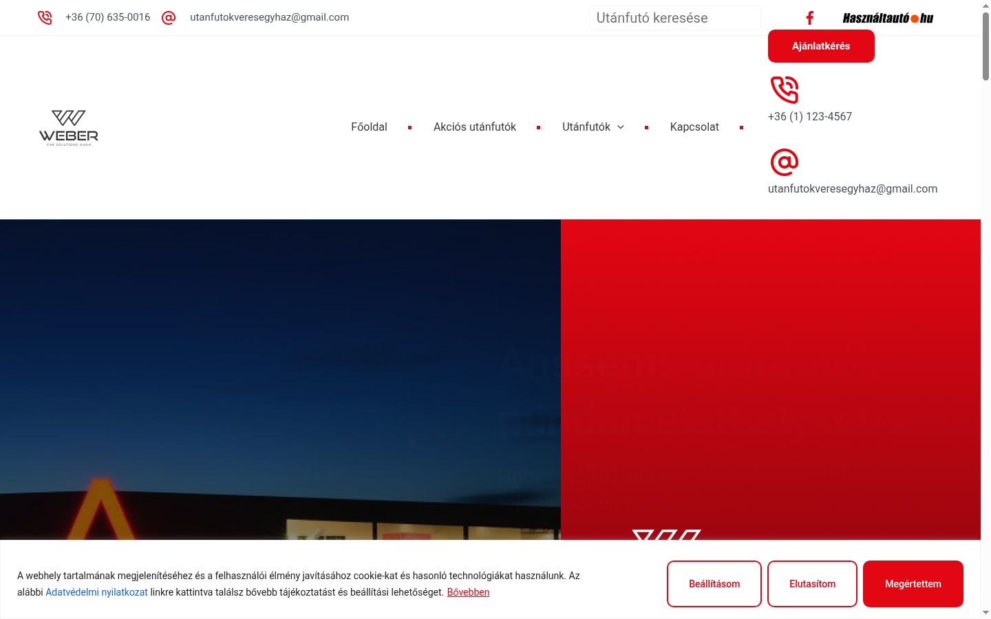 Captura de pantalla del banner de consentimiento mostrado antes de cualquier interacción