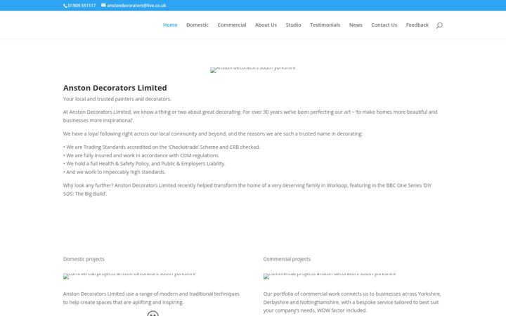Screenshot von anstondecorators.co.uk