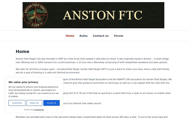 Screenshot of anstonftc.uk