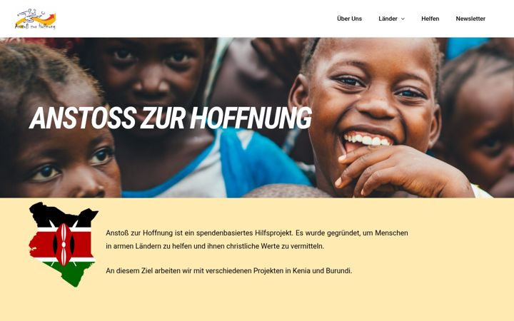 Kuvakaappaus sivustosta anstoss-zur-hoffnung.de