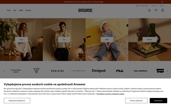 Screenshot of answear.cz