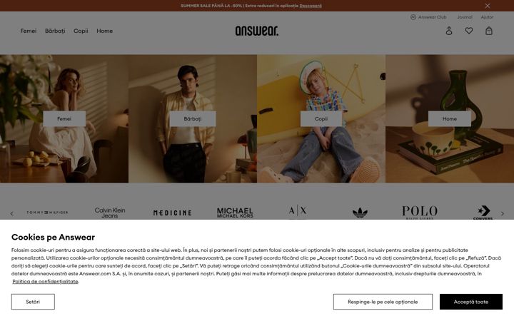 Screenshot of answear.ro