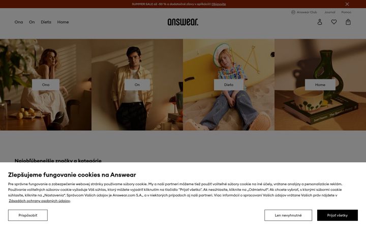 Screenshot of answear.sk