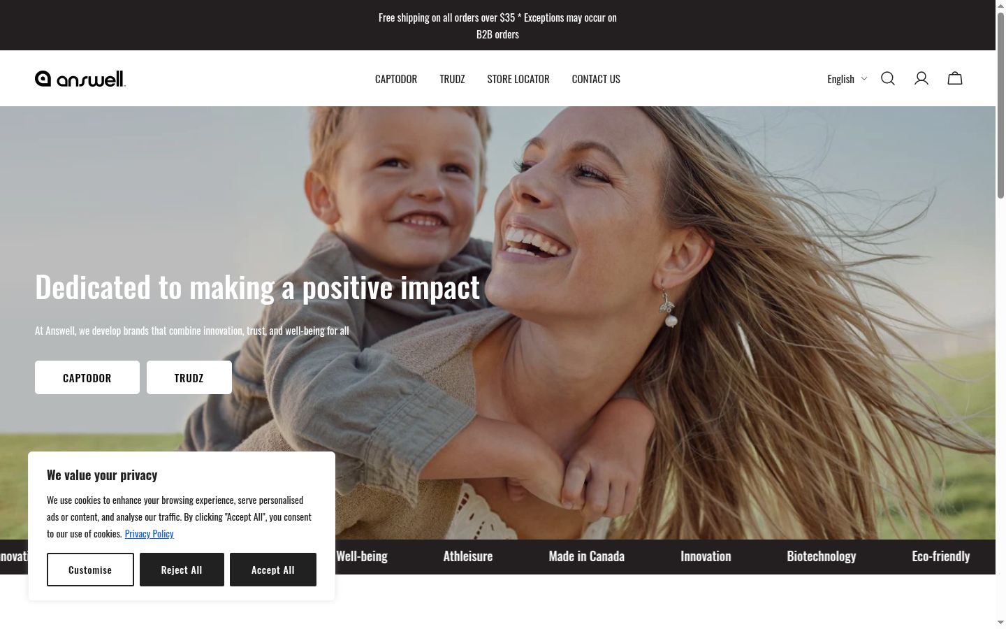 Screenshot of the consent banner shown before any interaction