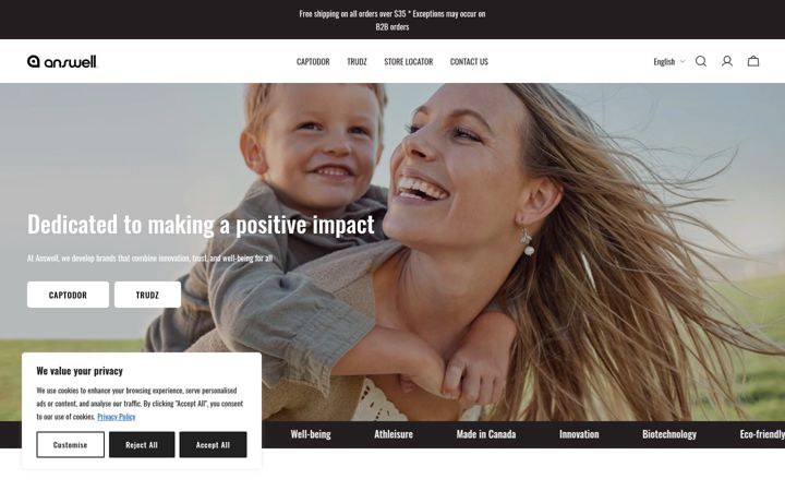Screenshot of answell.com