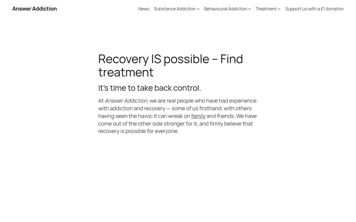 Skærmbillede af answeraddiction.com
