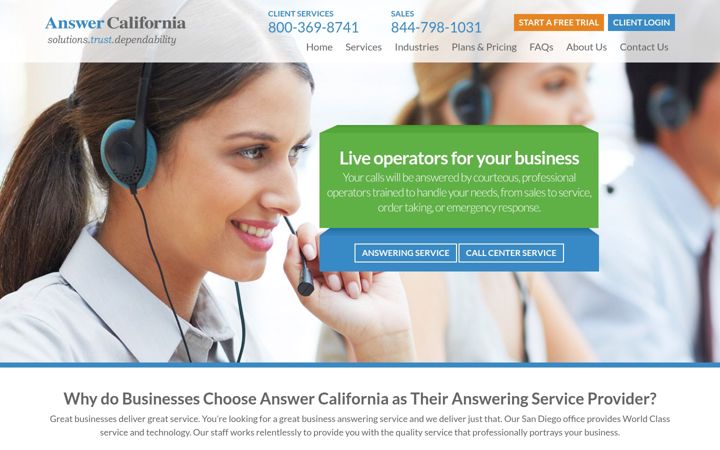 Screenshot of answercalifornia.com