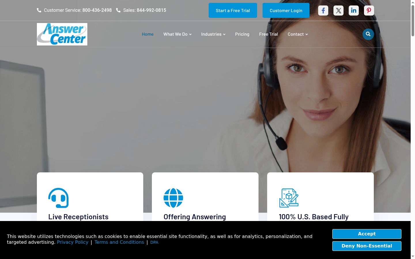 Screenshot of the consent banner shown before any interaction