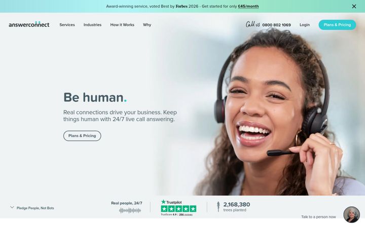 Screenshot of answerconnect.co.uk