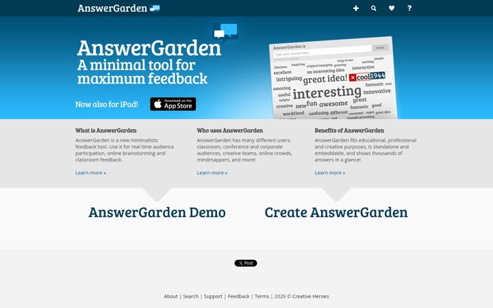 Screenshot of answergarden.ch