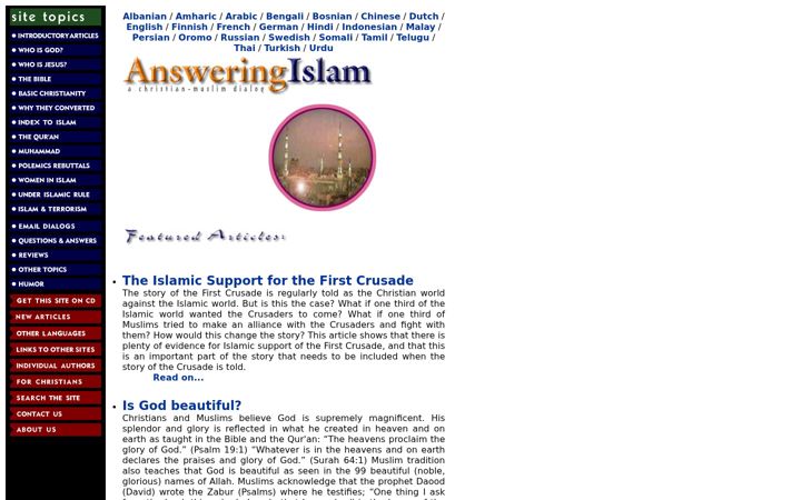 Screenshot of answering-islam.org