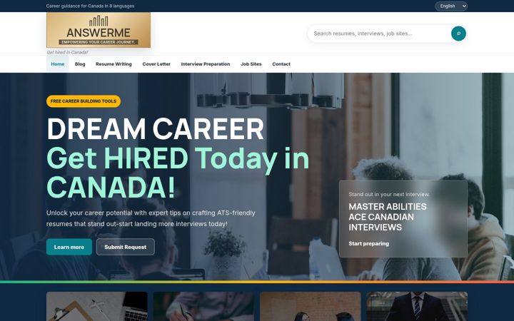 Screenshot of answerme.ca
