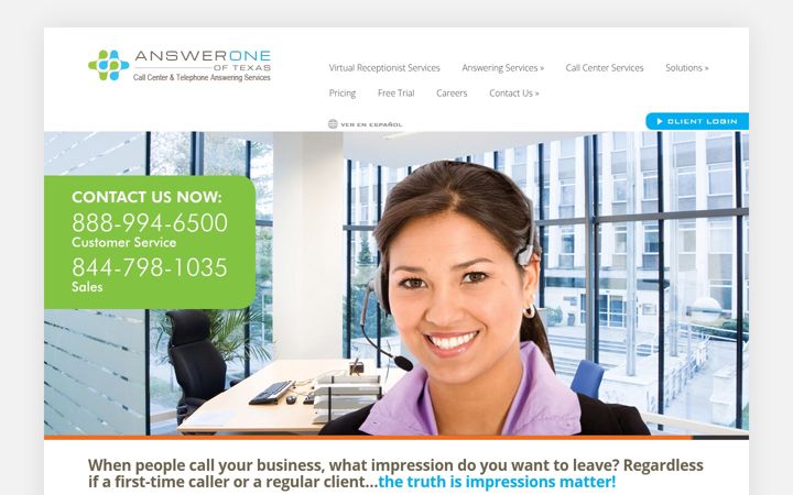 Screenshot von answerone.us