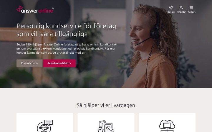 Screenshot von answeronline.se