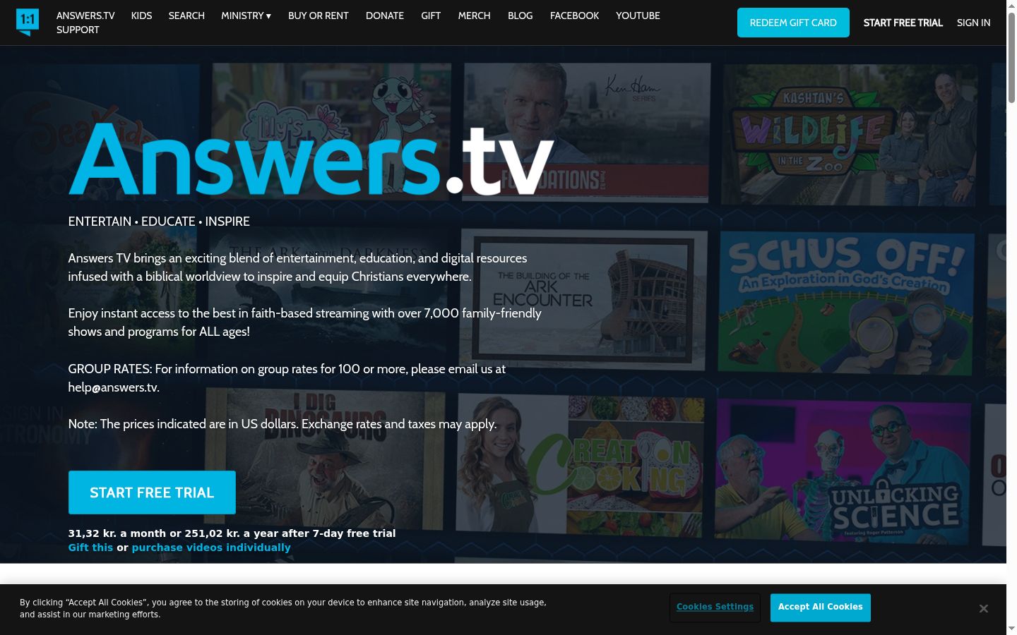 Screenshot of the consent banner shown before any interaction