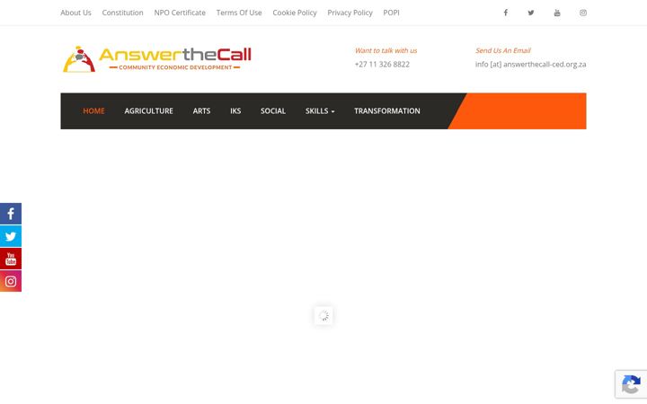 Skjermbilde av answerthecall-ced.org.za