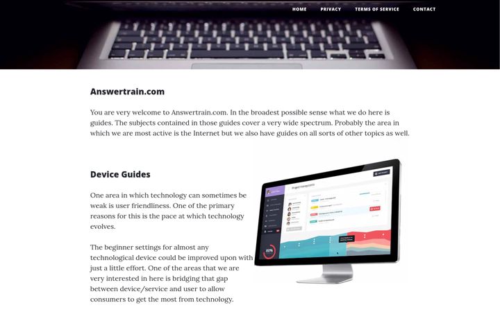Screenshot of answertrain.com