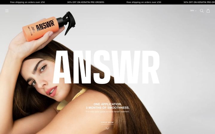 Екранна снимка на answrbeauty.com