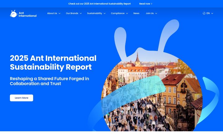 Екранна снимка на ant-intl.com