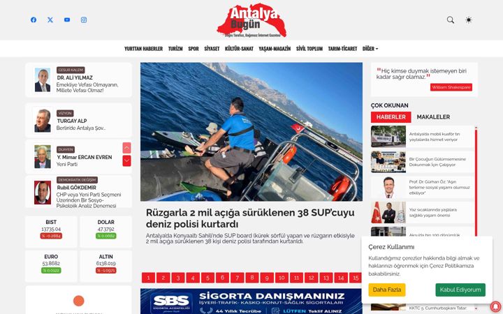 Snimka zaslona za antalyabugun.com.tr