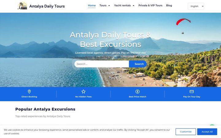 Screenshot of antalyadailytours.com